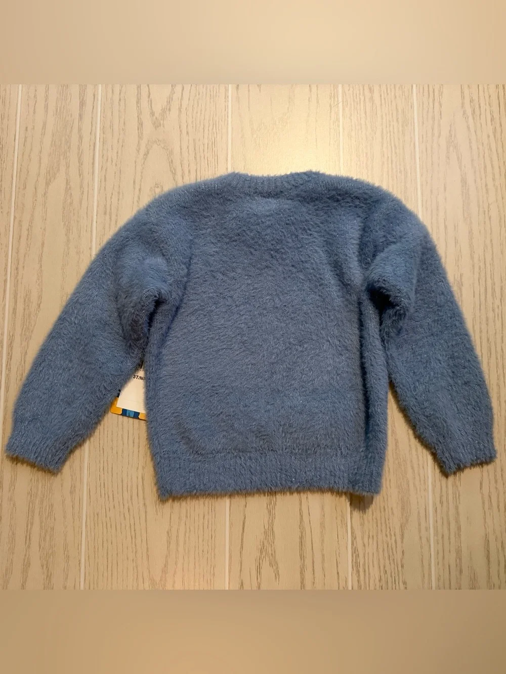 Disney Stitch Girls 3T Blue Fuzzy Sequin Pullover Sweater NWT
